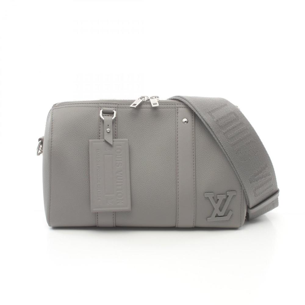 Louis Vuitton Shoulder LV City Aerogram Grey Leather Bag Keepall